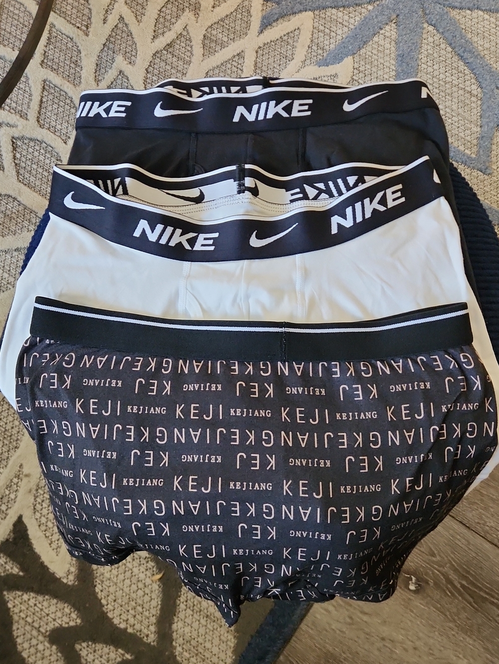 Nike Kids Black, White and Navy Athletic Shorts Pack